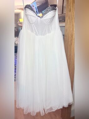 Custom white tulle bridal gown